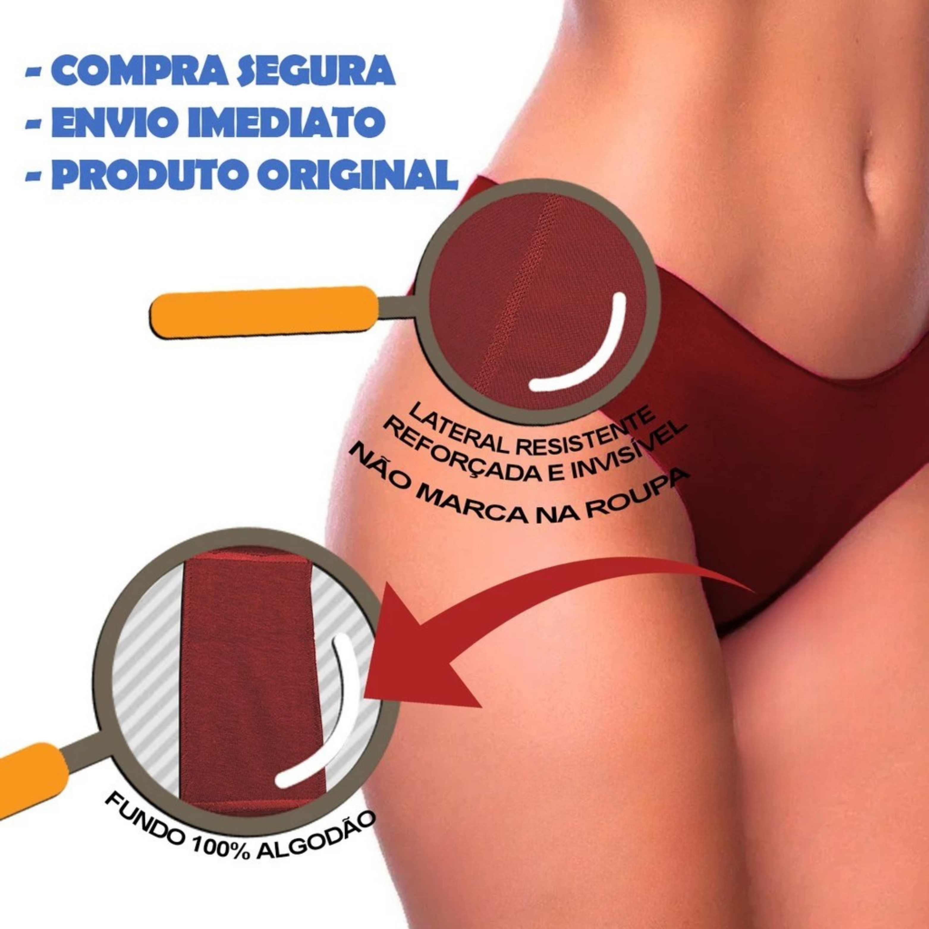Compre 5 LEVE 10 Calcinhas Sem Costura Corte a Laser