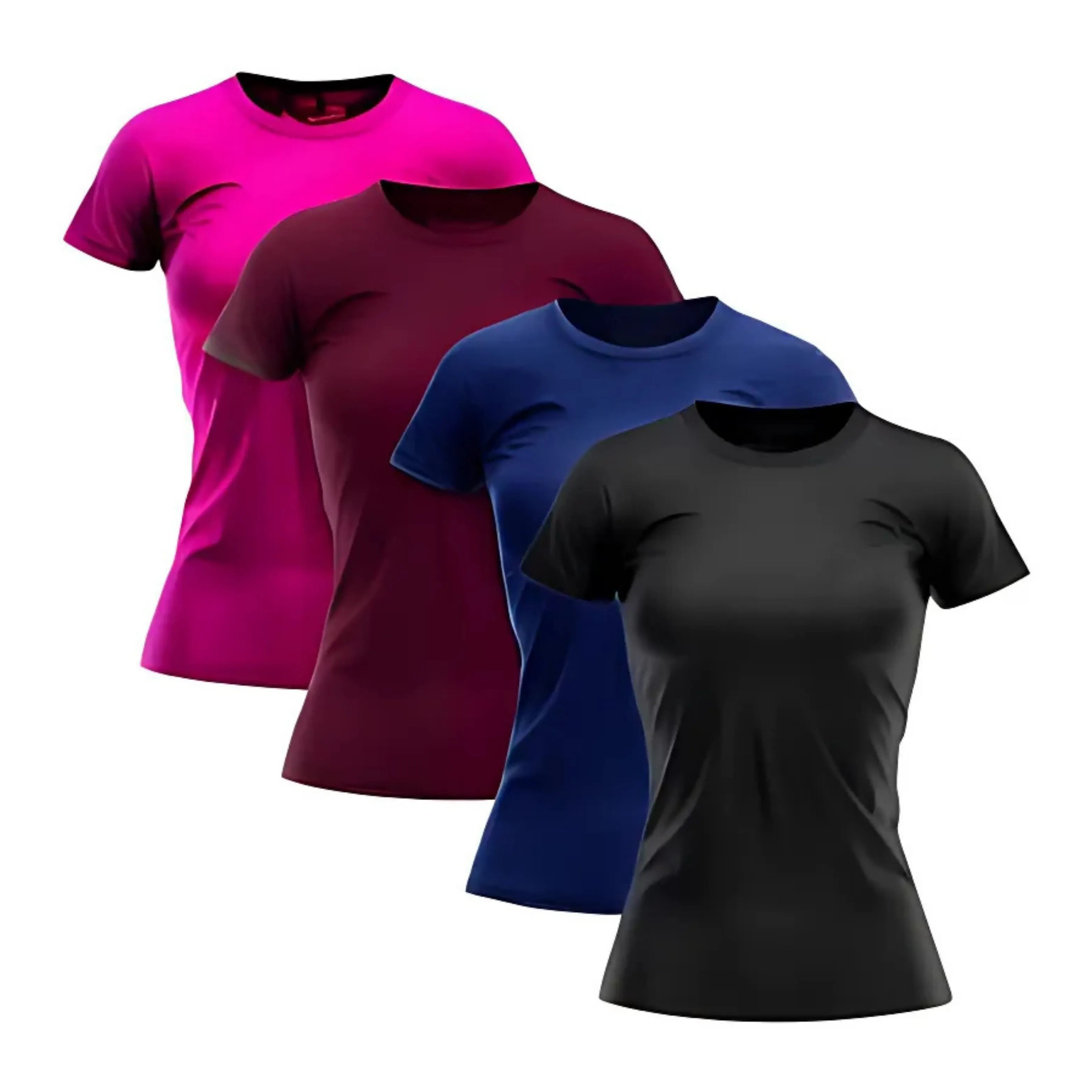 Kit 4 Camisetas Tecnológicas Femininas Asana - Anti Suor