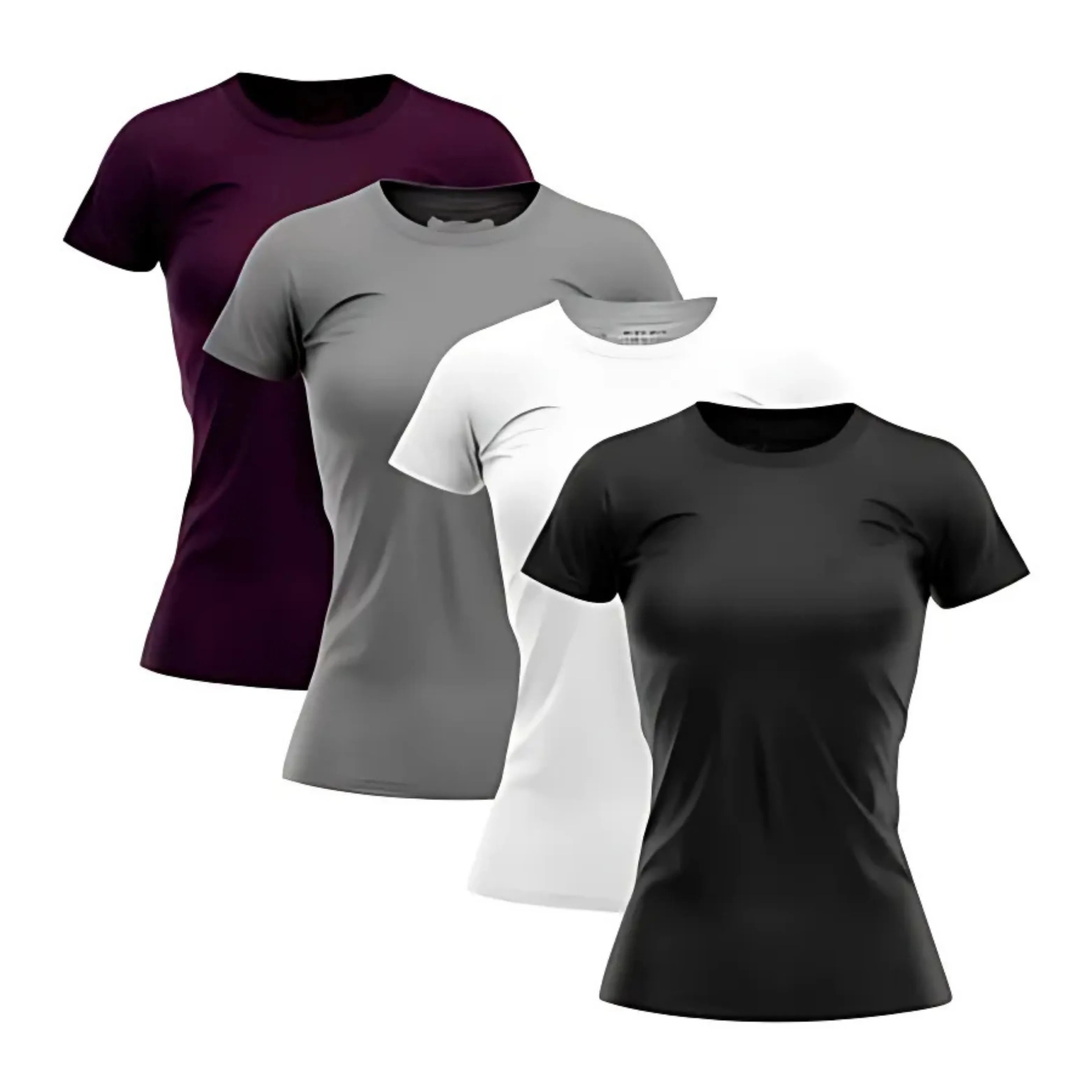 Kit 4 Camisetas Tecnológicas Femininas Asana - Anti Suor