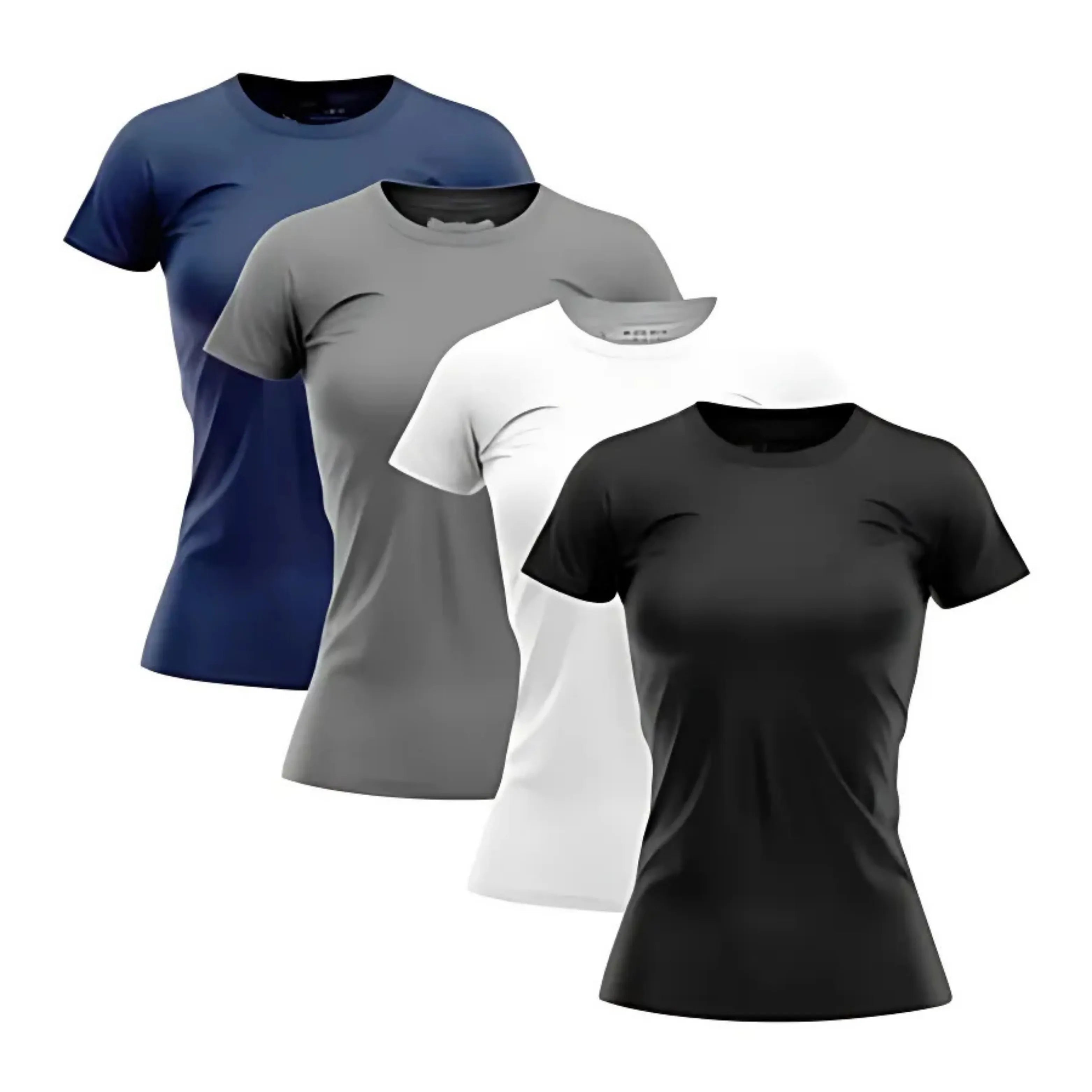 Kit 4 Camisetas Tecnológicas Femininas Asana - Anti Suor