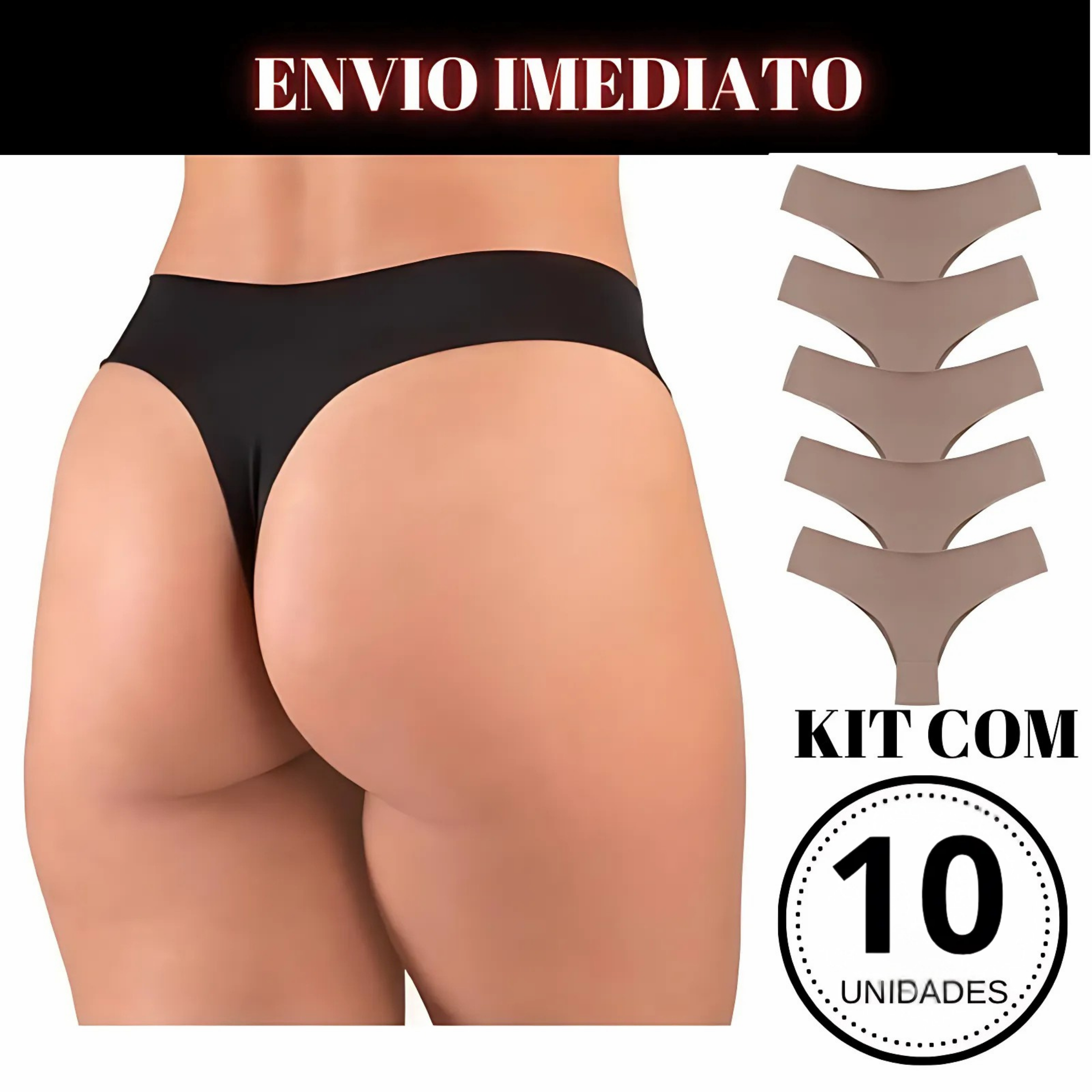 Compre 5 LEVE 10 Calcinhas Sem Costura Corte a Laser