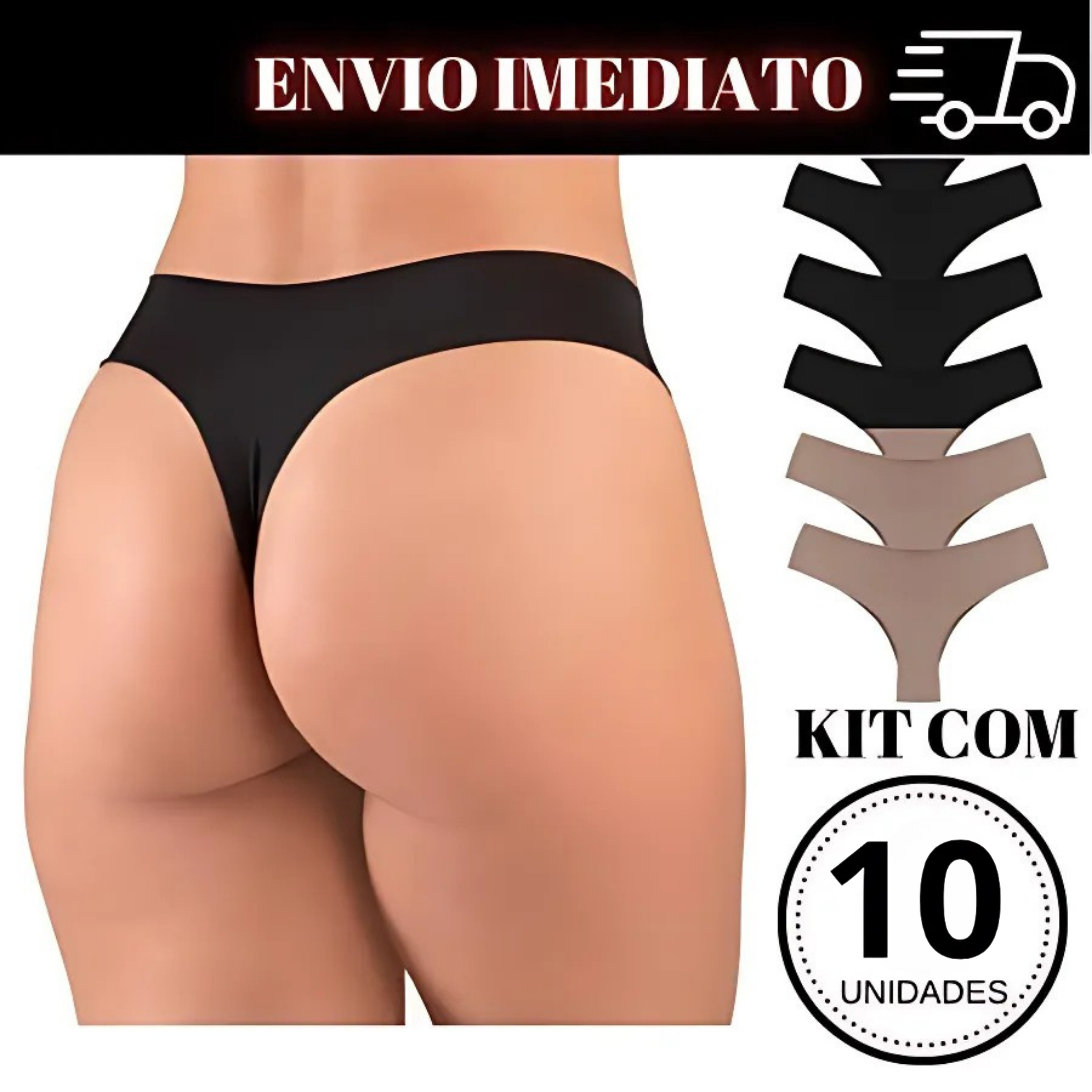 Compre 5 LEVE 10 Calcinhas Sem Costura Corte a Laser