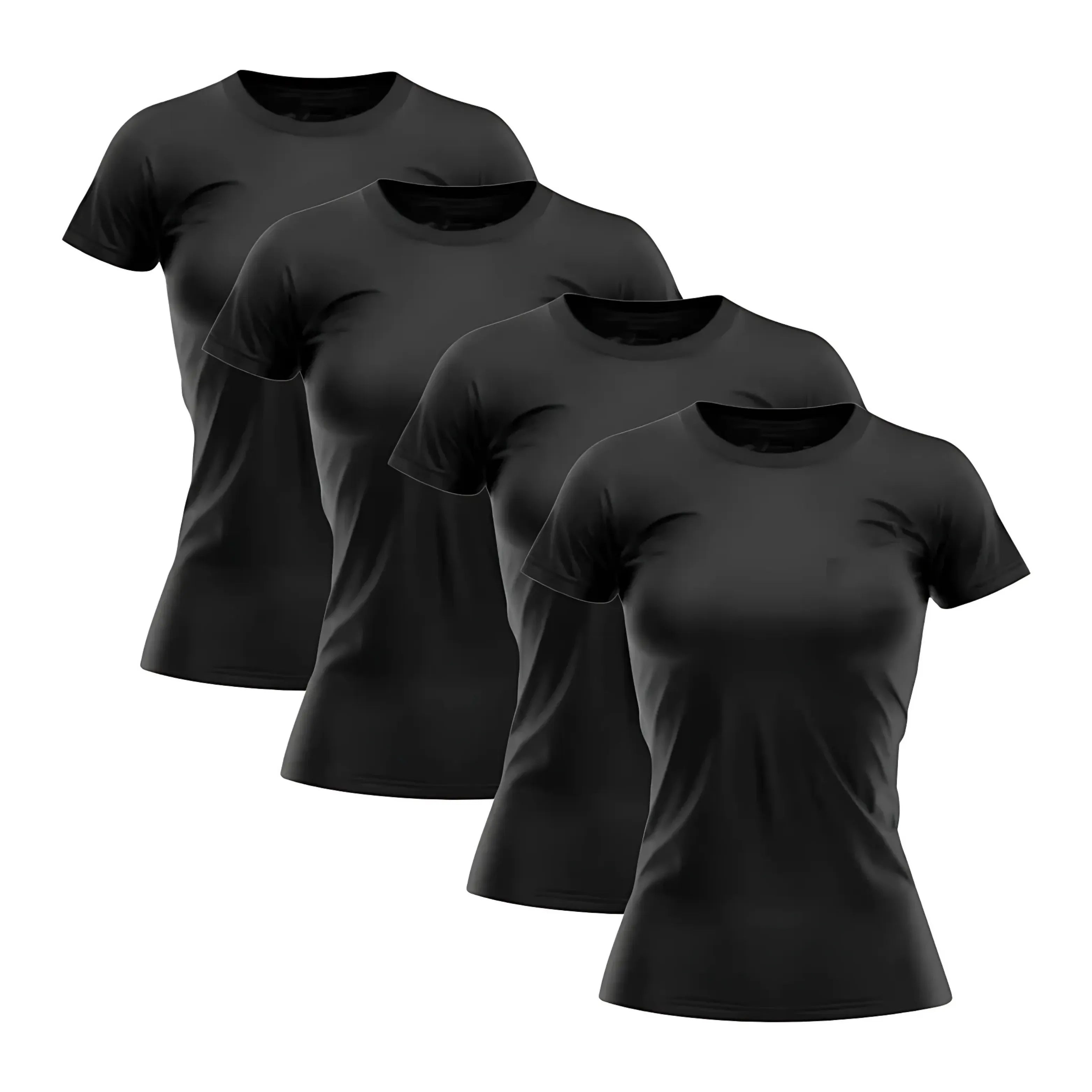 Kit 4 Camisetas Tecnológicas Femininas Asana - Anti Suor